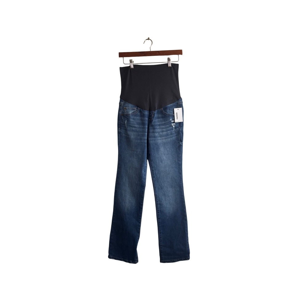 Sonoma Goods For Life Maternity Bootcut Jeans Medium Wash Distressed Size 2 MAT‎